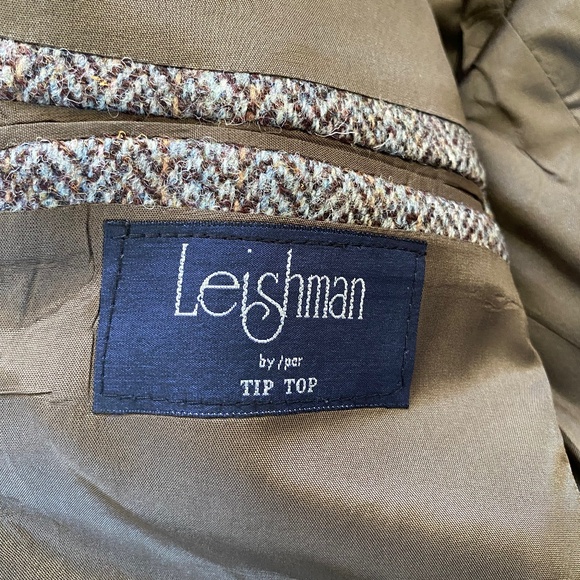 Vintage Harris Tweed Jacket Brown Wool Herringbone Blazer 41 Reg - Picture 11 of 12